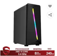 PC Gamer AMD 10-Core CPU 3.4Ghz 8GB DDR4 (Placa de vídeo Radeon R7 Series 2GB) SSD 240GB Skill