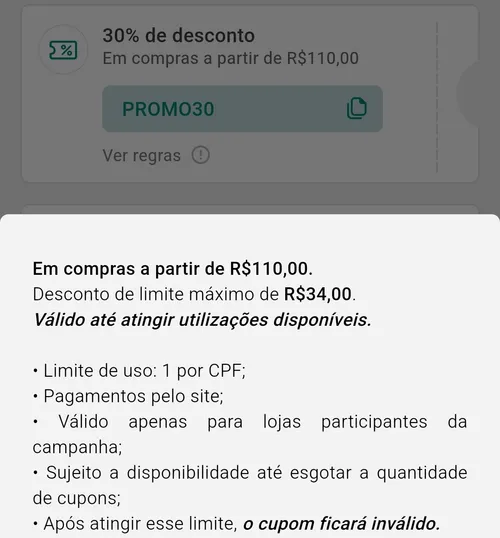 Imagem na descrição da promoção