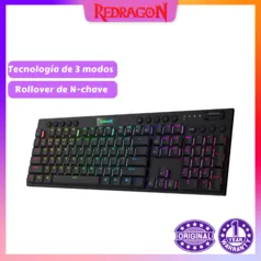 Teclado Redragon Horus Wireless RGB, Mecânico, Bluetooth 2.4GHz, Wired, Tri Mode, Low Profile, K618