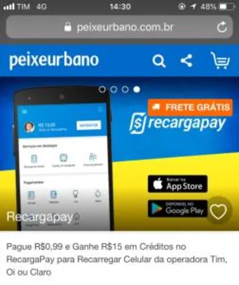 Pague R$0,99 e Ganhe R$15 em Créditos no RecargaPay para Recarregar Celular da operadora Tim, Oi ou Claro