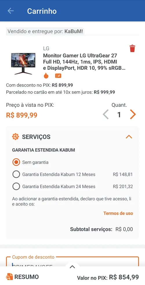 Imagem na descrição da promoção