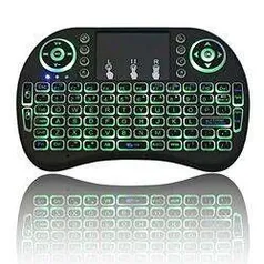 Mini teclado Wireless com LED para Smart TV, notebook, PC, TV box