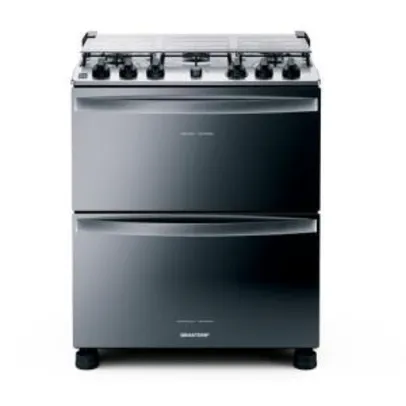 Fogão Brastemp 5 Bocas Duplo Forno Inox - BFD5NCR | R$1549