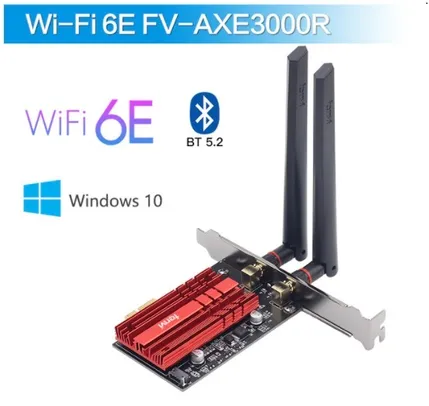 Placa de Rede PCI-Express Wifi 6E Fenvi Chip Intel AX210 | R$211