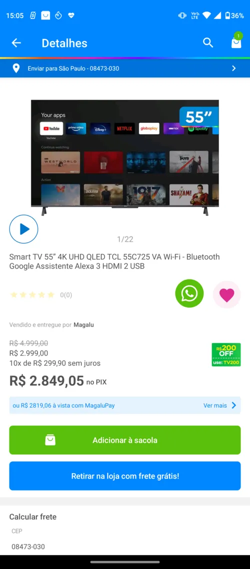 Imagem na descrição da promoção