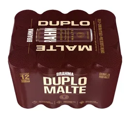 Cerveja Brahma Duplo Malte Lata 350 mL (Cx 12 uni.) + DE BRINDE: Cerveja Spaten Lata 350 Ml (Cx 12 )