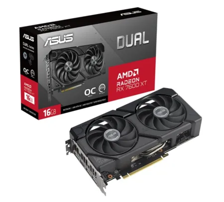 Placa De Vídeo Asus Dual AMD Radeon RX 7600 XT OC Edition, 16GB, GDDR6, FSR, Ray Tracing, DUAL-RX7600XT-O16G