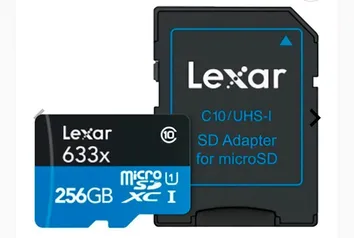 Cartao de Memoria Lexar Blue Series, 256GB, A1,V30,U3, MicroSDXC UHS-I + Adaptador, LSDMI256BBNL633A