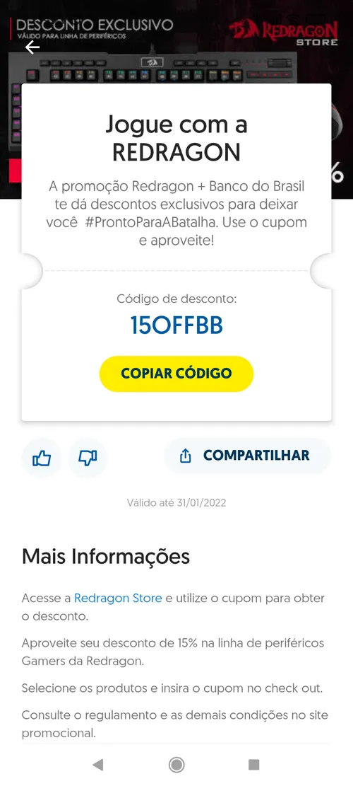 Imagem na descrição da promoção