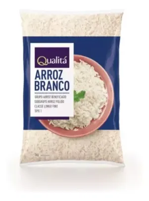 (Add 9un) Arroz Agulhinha Tipo 1 Qualitá Pacote 5kg