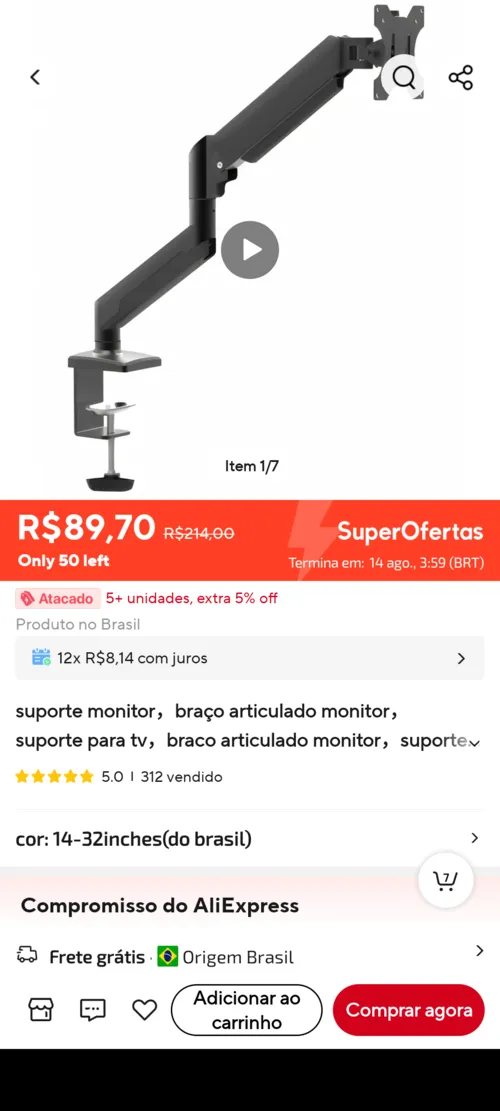 Imagem na descrição da promoção