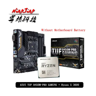 Kit AMD Ryzen 5 3600 R5 3600 CPU + Asus TUF B450M PRO GAMING  Motherboard Suit Socket AM4 CPU + Motherbaord Suit Without cooler