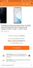 [APP] Galaxy Note 10 256GB Dual Chip Android 9.0 6.3" Octa-Core 4G Câmera 12 MP + 16 MP + 12 MP R$3.665