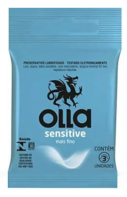 Preservativo Camisinha Olla Sensitive - 3 Unidades Olla Branco 3un pacote de 3 R$2