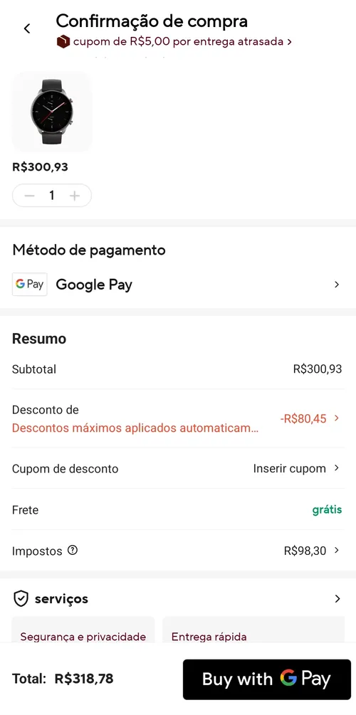 Imagem na descrição da promoção