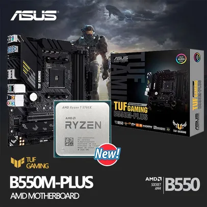 Kit Processador AMD Ryzen 7 5700x + Placa mãe B550M ASUS TUF