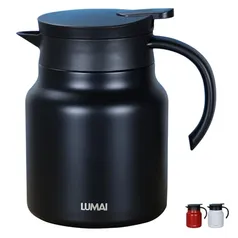 Garrafa Termica de Café Inox 1L Cafeteira LUMAI (Preto)