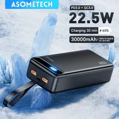 Powerbank ASOMETECH 30.000 mAh 22,5W #Aliexpress 🇨🇳