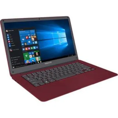 Notebook Positivo Motion Q232A Intel Atom Quad Core 2GB 32GB SSD Tela LCD 14" Windows 10 - Vermelho