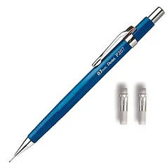 (+por- R$16) Pentel Lapiseira Sharp P200 0.7mm Azul + 2 Refis de Borracha SM/P207-CR