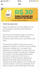 [Selecionados] R$30 OFF pagando boleto acima de R$40