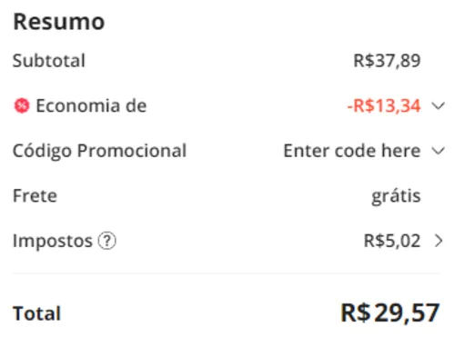 Imagem na descrição da promoção