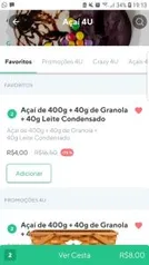 400g de açaí no Açaí 4U pelo Rappi por R$ 4,00