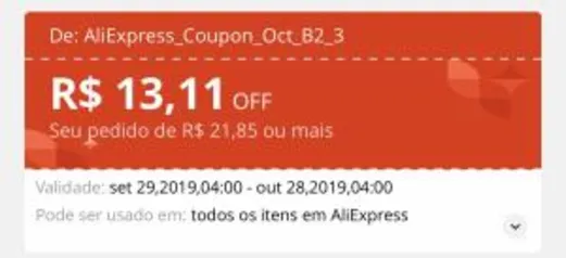 [APP] Cupom na Aliexpress em todo o site