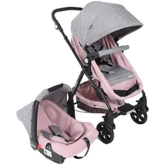 (APP) Carrinho de Bebê Cosco Travel System Duo Poppy – Rosa Mescla