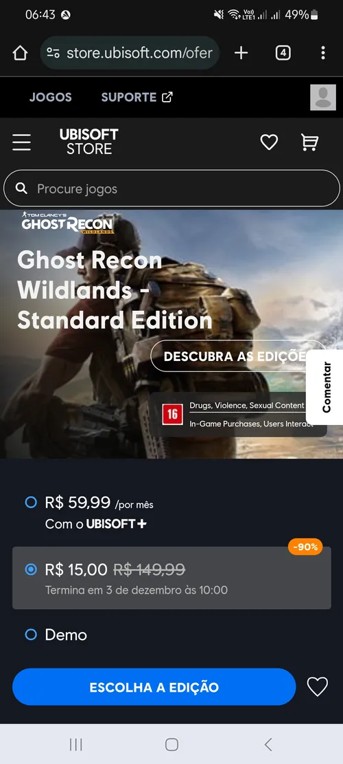 Imagem na descrição da promoção