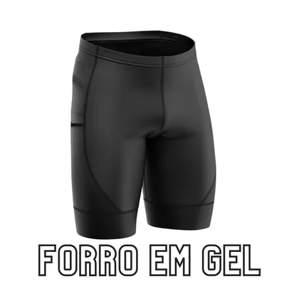 Bermuda de Ciclismo Masculina com Bolso e Forro de Gel Para Pedal de Bicicleta Confortável