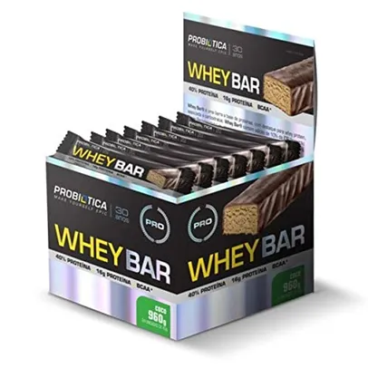 Whey Bar High Protein - Côco, Probiótica, 24 Unidades 40 G