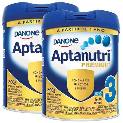 Saindo por R$ 85,12: Fórmula Infantil Aptanutri Premium 3 800g | Kit com duas unidades | Pelando