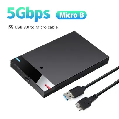 [Imposto Incluído/Moedas] Case externa portátil USB 3.0 5gbps SSD HDD - Aliexpress