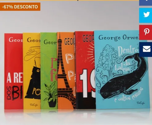 Kit com 6 livros de George Orwell - Ed. Tricaju | R$39