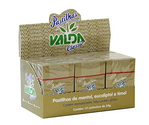 Pastilhas Valda Classic, Kit com 12 Cartuchos de 24g | R$48