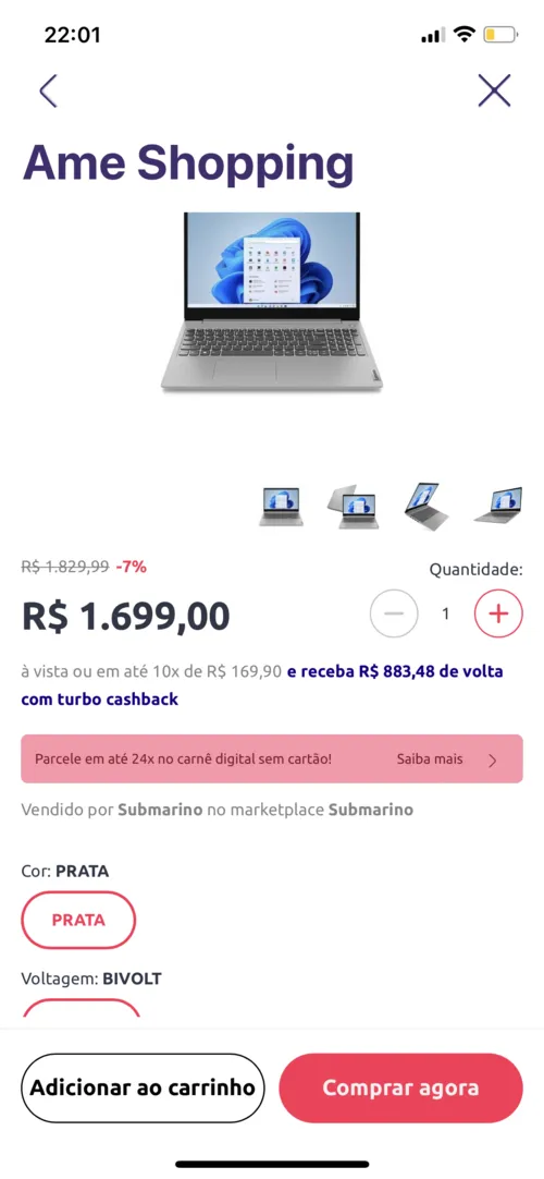 Imagem na descrição da promoção