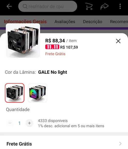 Imagem na descrição da promoção