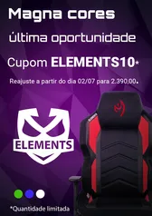 Cadeira Gamer Elements Magna (Cores) - Últimas peças | R$1799