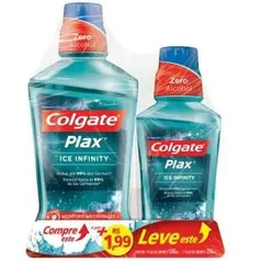 3 Kits Enxaguante Bucal Plax Ice Infinity Colgate 500ml + 250ml | R$33(R$10,90un)