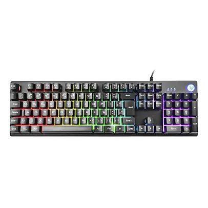 Teclado HP Gamer USB K500F Preto - Layout ABNT2 Teclas Multimídia e Iluminação de Led - 7ZZ97AA