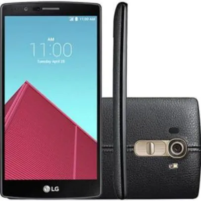 Smartphone LG G4 H815P 32GB Tela 5.5" IPS 16MP/8MP OS 5.1 - Couro Preto por R$ 1100