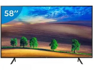 Smart TV 4K LED 58" Samsung 58NU7100 - Wi-Fi Conversor Digital 3 HDMI 2 USB | R$2.999