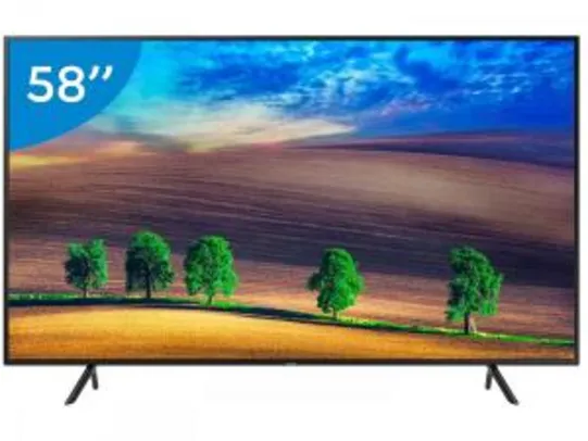 Smart TV 4K LED 58" Samsung 58NU7100 - Wi-Fi Conversor Digital 3 HDMI 2 USB | R$2.999