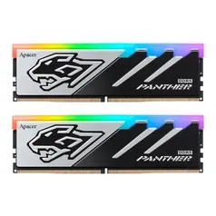 Memoria Apacer Panther, RGB, 32GB (2x16GB), DDR5, 6400MHz, C32, Preto e Prata, AH5U32G64C5529BAA-2