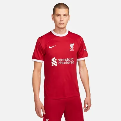 Camisa Nike Liverpool I 2023/24 Torcedor Pro Masculina TAM P