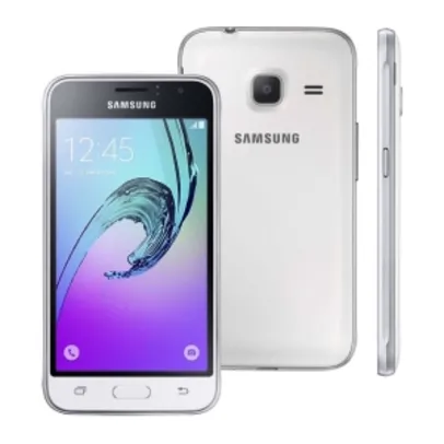 [Casas Bahia] Smartphone Samsung Galaxy J1 Mini Duos Branco com Dual Chip, Tela 4.0", 3G, Câmera de 5MP, Android 5.1 e Processador Quad Core de 1.2 GHz por R$ 359