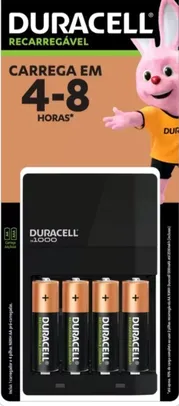 Carregador Duracell para Pilhas AA e AAA com 4 Pilhas AA