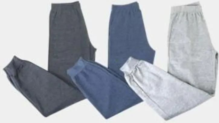 [R$25,49 cada] Kit 3 calças moletom | Three Hands | Básica | 3 peças | Frete Grátis