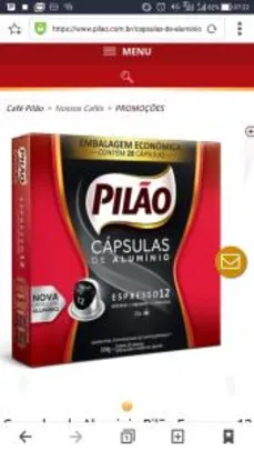 Café Pilão Nespresso 20 Unidades - R$19